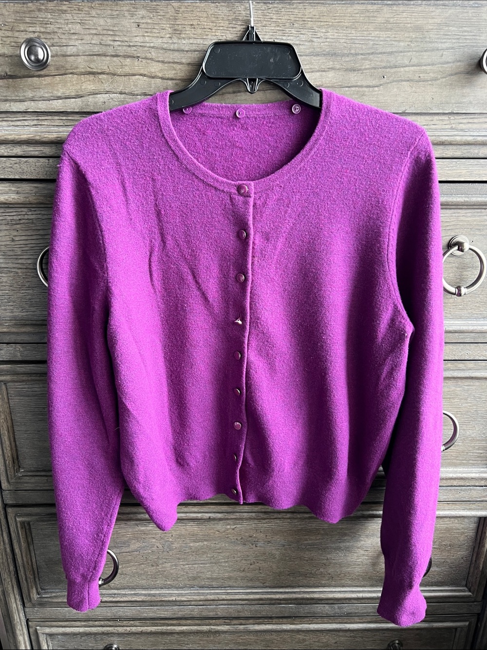Marc By Marc Jacob’s Purple Crewneck Button Cardigan Sweater Large